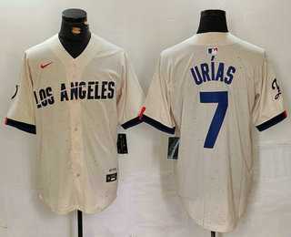 Men%27s Los Angeles Dodgers #7 Julio Urias Cream 2024 City Connect Limited Stitched Jersey->los angeles dodgers->MLB Jersey